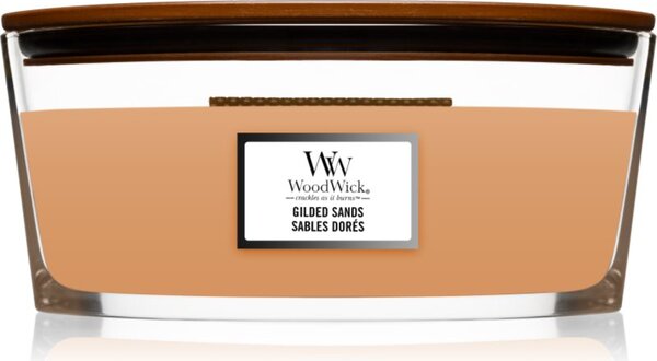 Woodwick Gilded Sands vonná svíčka s dřevěným knotem (hearthwick) 453 g