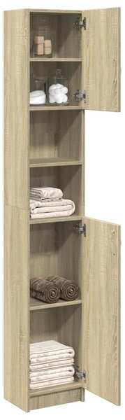 Koupelnová skříňka dub sonoma 32 x 25,5 x 190 cm dřevotříska
