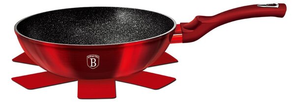 Pánev WOK s mramorovým povrchem 30 cm Burgundy Metallic Line