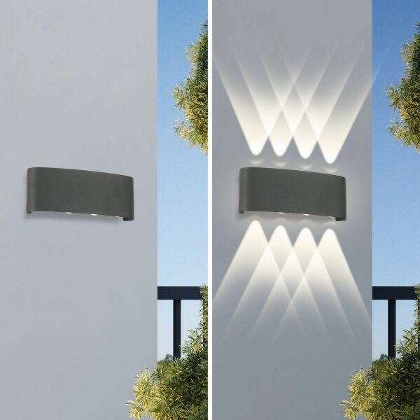 Brilagi - LED Venkovní nástěnné svítidlo FLAREBOX LED/8W/230V antracit IP65