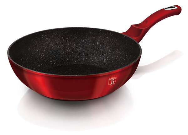 Pánev WOK s mramorovým povrchem 30 cm Burgundy Metallic Line
