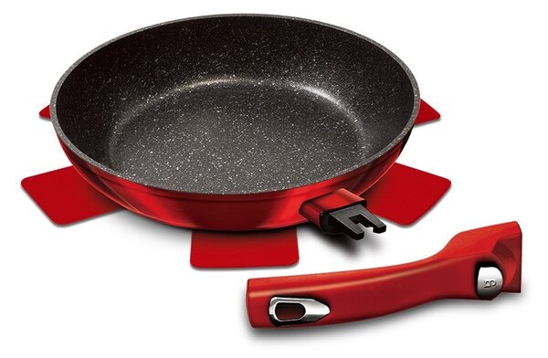 Pánev s odnímatelnou rukojetí + víko Burgundy Metallic Line 28 cm