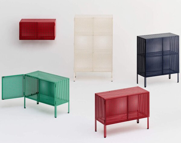 HAY Komoda Perforated Cabinet Floor Small, steel blue