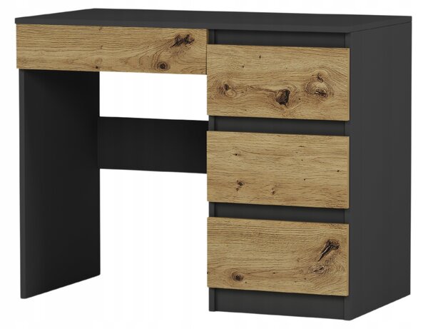 Obdélníkový psací stůl Framire 96 x 50 x 77 cm antracit, dub artisan