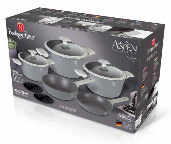 Sada nádobí s titanovým nepřilnavým povrchem 10 ks Aspen Collection