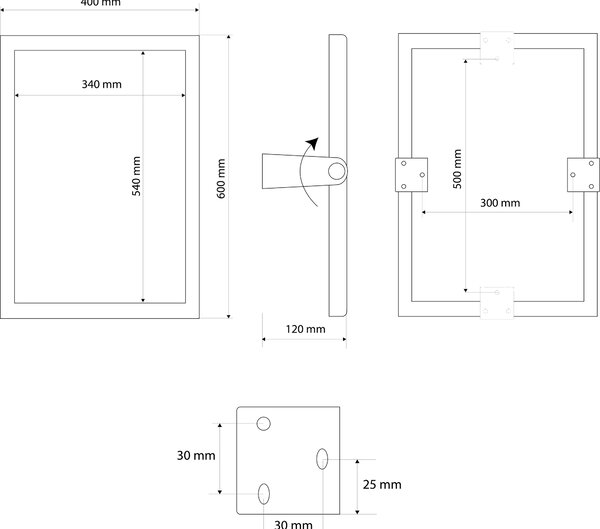 Sapho Tipper zrcadlo 40x60 cm obdélníkový černá XH007B