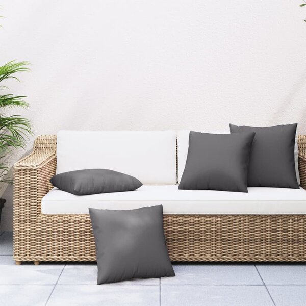 Polštáře na pohovku 4 ks antracitové 60 x 60 cm textil