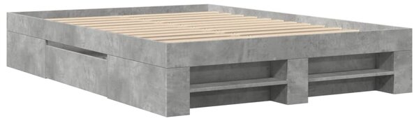 Rám postele betonově šedý 135 x 190 cm kompozitní dřevo 3295509