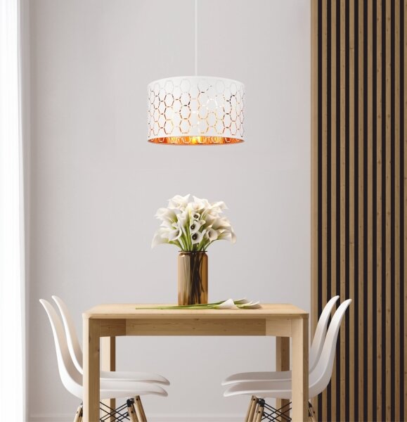 Lustr na lanku ULLE 1xE27/15W/230V bílá