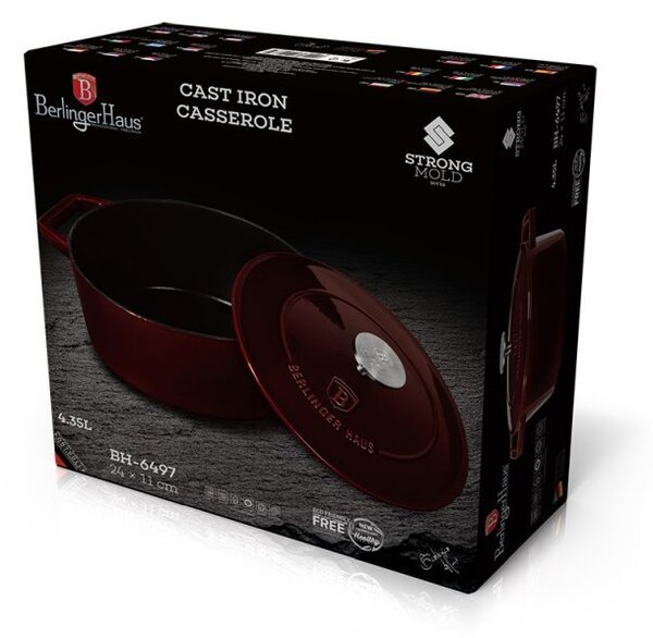 Pekáč litinový s poklicí 24 cm Burgundy Line