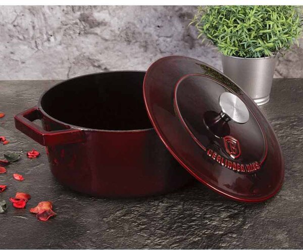 Pekáč litinový s poklicí 24 cm Burgundy Line