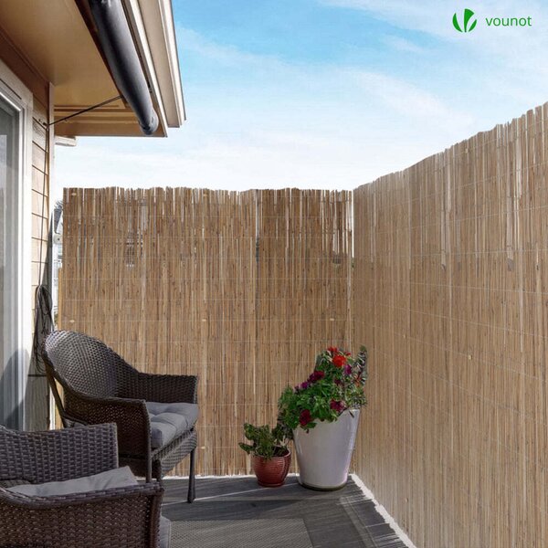 VOUNOT® rákosová rohož 140 x 600 cm, rákosové rohože jako ochrana před pohledy, větrem a sluncem, zahradní zástěna