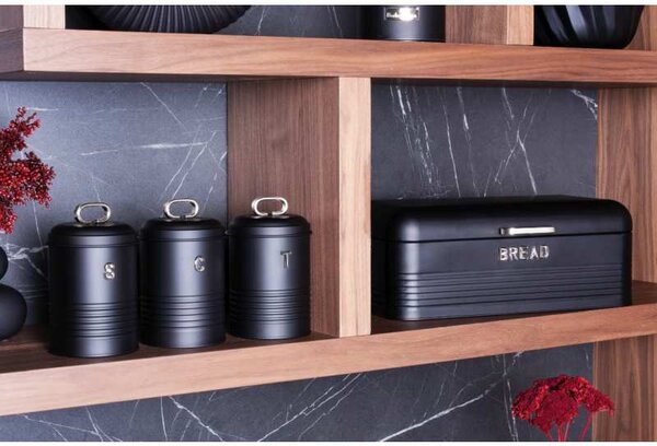 Chlebovka a dóza na potraviny sada 4 ks Matte Black Collection