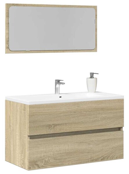 Koupelnová skříňka se zrcadlem dub sonoma 80 x 38,5 x 45 cm