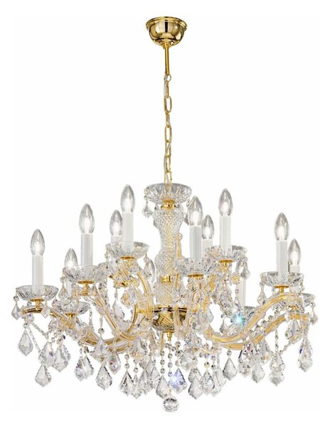 Kolarz 3149.88+4.3.KoT - Křišťálový lustr MARIA LOUISE 12xE14/40W/230V 24K zlato