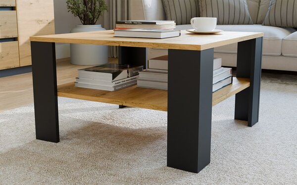 TP Living Konferenční stolek Lawa Square 68 cm dub artisan/černý