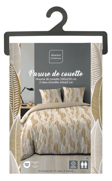 Okrově žluté povlečení na dvoulůžko/prodloužené z mikrovlákna 240x220 cm Kim – douceur d'intérieur