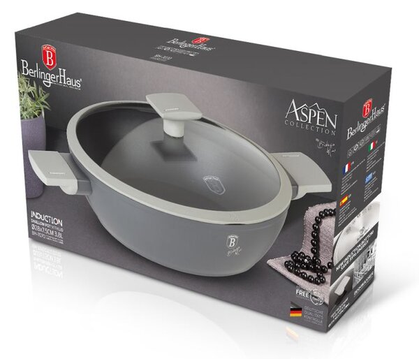 Pekáč kulatý s poklicí s titanovým povrchem 28 cm Aspen Collection