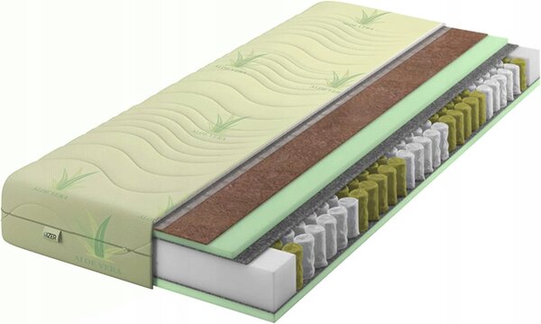 Matrace 90x200 taštičková pružinová Aloe Coconut H3 / H4 tvrdá 20cm
