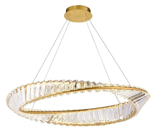 TooLight Křišťálový závěsný LED lustr APP1201-CP 50 cm zlatý/neutrální bílá