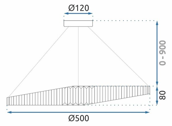 TooLight Křišťálový závěsný LED lustr APP1201-CP 50 cm zlatý/neutrální bílá