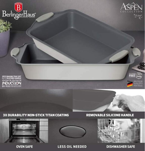 Pečící plech s titanovým nepřilnavým povrchem sada 2 ks Aspen Collection