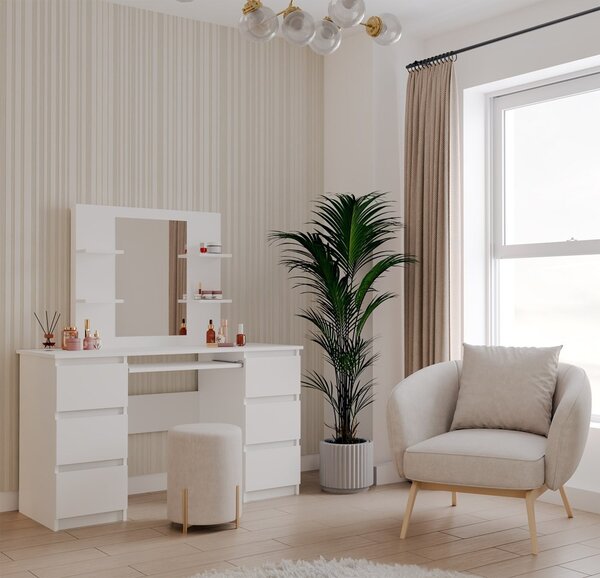 TP Living Toaletní stolek Marina Kuba 130 cm bílý