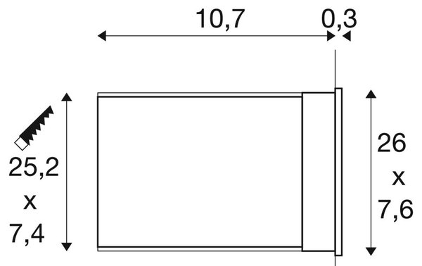 LA 1008481 Cihelná síť vestavné svítidlo, obdélníkové, 3000K, 5W, IP55, černá - BIG WHITE (SLV)