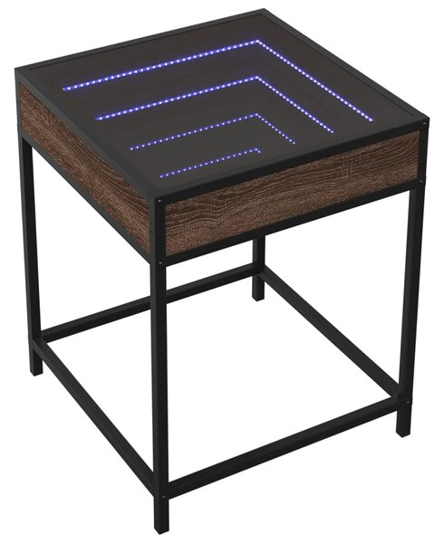 Noční stolek s Infinity LED hnědý dub 40 x 40 x 51 cm 3284095