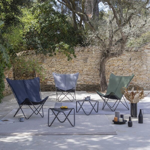 Motýlí křeslo POP UP XL BeComfort šedá Silver