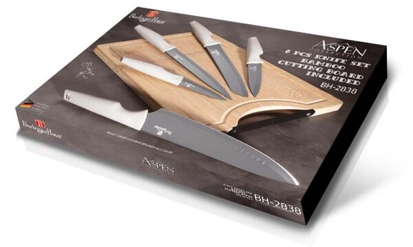 Sada nožů s nepřilnavým povrchem + prkénko 6 ks Aspen Collection