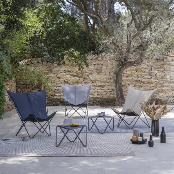 Motýlí křeslo POP UP XL BeComfort šedá Silver