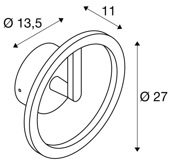 LA 1007918 Q-RING nástěnné svítidlo, 3000 K FÁZE, IP65, černá - BIG WHITE (SLV)