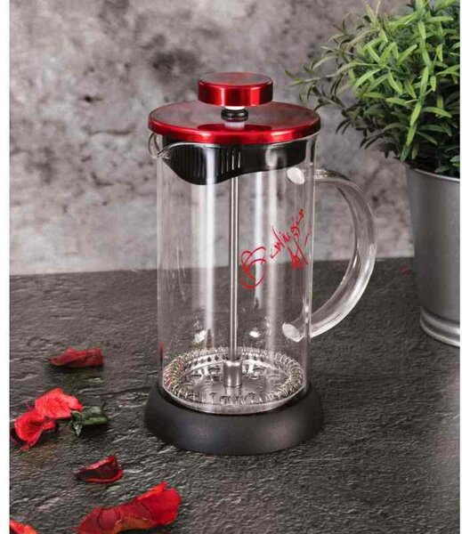 Konvička na čaj a kávu French Press 350 ml Burgundy Metallic Line