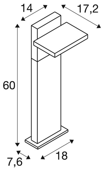 LA 1008543 ABRIDOR POLE 60 volně stojící svítidlo, HYBRID, 2200/2700K, IP65 antracit, matná antracitová barva. - BIG WHITE (SLV)