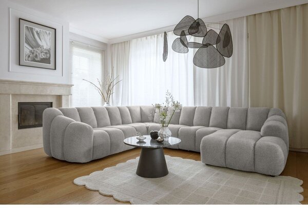 Světle šedá rohová pohovka (levý roh/do "U") Shell – Miuform
