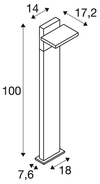 LA 1008544 ABRIDOR POLE 100 volně stojící svítidlo, HYBRID, 2200/2700K, IP65 antracit, matný antracit - BIG WHITE (SLV)
