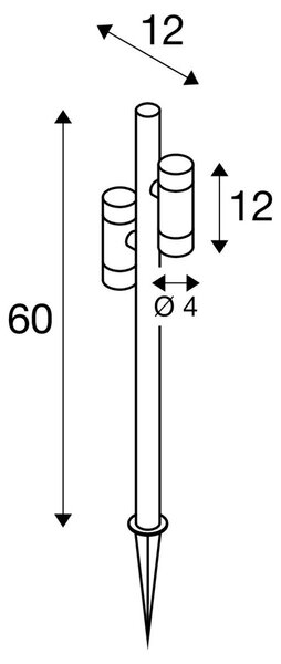 LA 1007869 HELIA SLIM Pole double LED, venkovní stojací lampa, černá IP65 3000K - BIG WHITE (SLV)