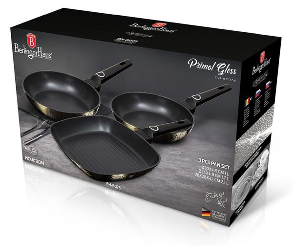 Sada pánví s titanovým povrchem 3 ks Primal Gloss Collection steak
