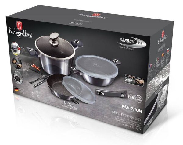 Sada nádobí s mramorovým povrchem 6 ks Carbon PRO Line