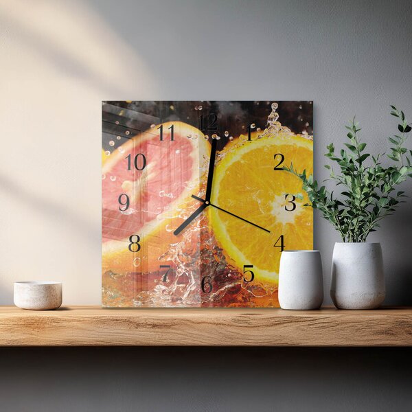 Skleněné hodiny na stěnu Ovoce zskc-30x30-00175435