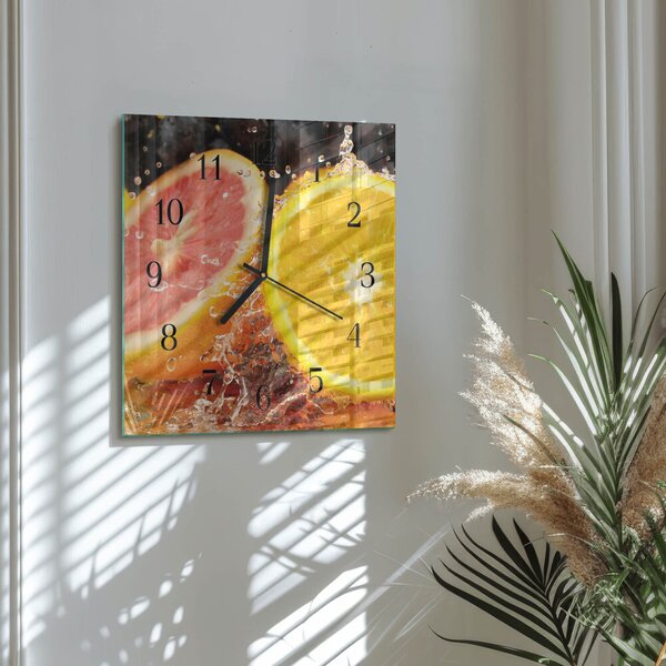 Skleněné hodiny na stěnu Ovoce zskc-30x30-00175435
