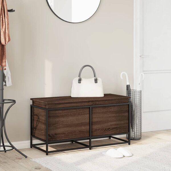Úložný box s víkem hnědý dub 100x40x51,5 cm kompozitní dřevo