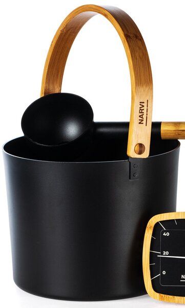 Narvi Black vědro hliníkové černé 6,5L