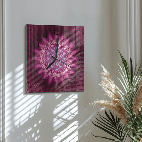 Skleněné hodiny na stěnu Abstrakce zskc-30x30-00175500