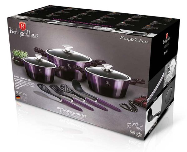 Sada nádobí s titanovým povrchem 10 ks Purple Eclipse Collection