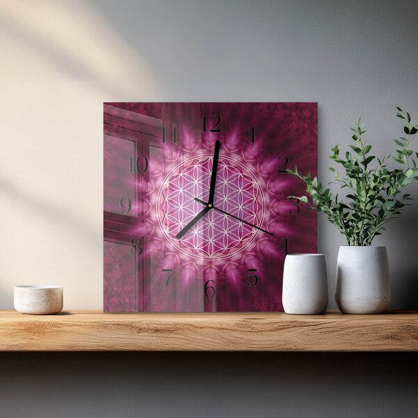 Skleněné hodiny na stěnu Abstrakce zskc-30x30-00175500