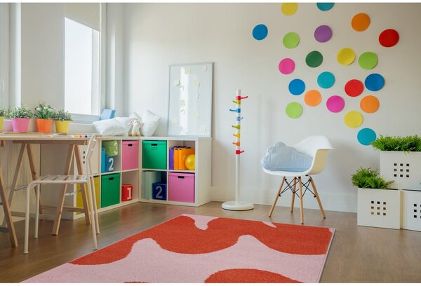 Červený/růžový dětský koberec 80x150 cm Hugsy Coral – FD