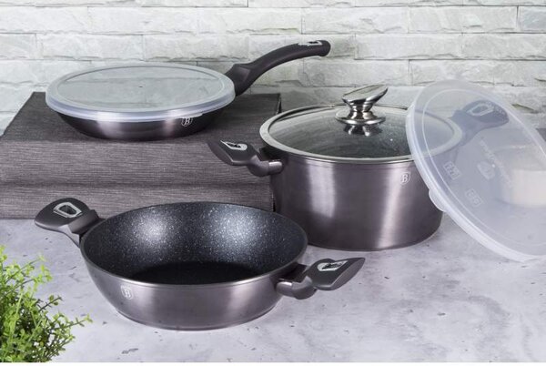 Sada nádobí s mramorovým povrchem 6 ks Carbon PRO Line