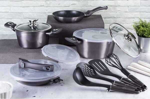 Sada nádobí s mramorovým povrchem 13 ks Carbon PRO Line